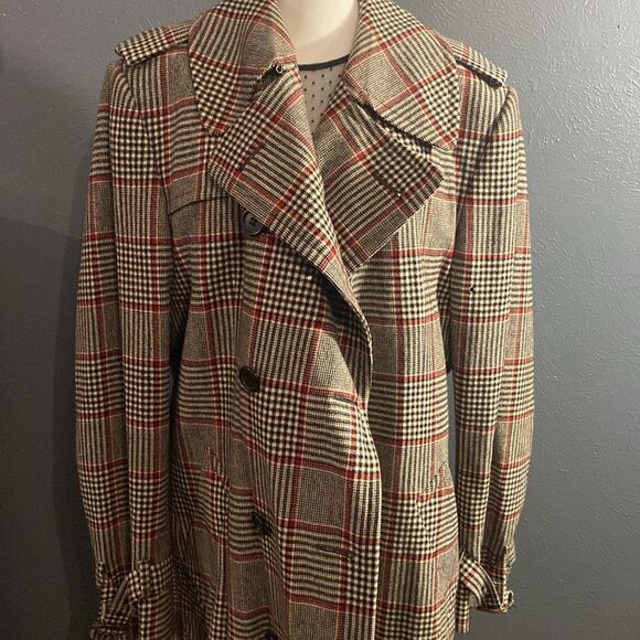 Aquascrutum Jackets & Blazers - Aquascrutum Vintage Plaid Trench Coat with Belt